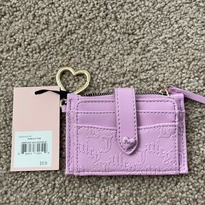 JUICY COUTURE Heartless Elongated Card Case with Keyring Fondant Pink Color